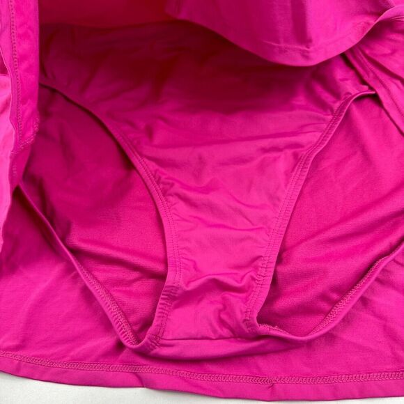 NWT Catalina Swimwear Pink Faux Wrap Skort Skirt W/ Shorts Plus Size 3X Stretch - Picture 9 of 11